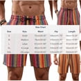 thumbnail image 3 of Men's Drawstring Waist Knited Jacquard Striped Shorts 7 Inch Boho Summer Beach Shorts with Pockets Size S-2XL Orange, 3 of 7