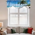 thumbnail image 4 of Beach Palm Tree Tie Up Window Valance Summer Ocean Blue Sky Tropical Island Tie-up Valance for Kitchen Windows Adjustable Small Curtain Balloon Shades for Kitchen Bathroom Cafe 42x18inch, 4 of 9