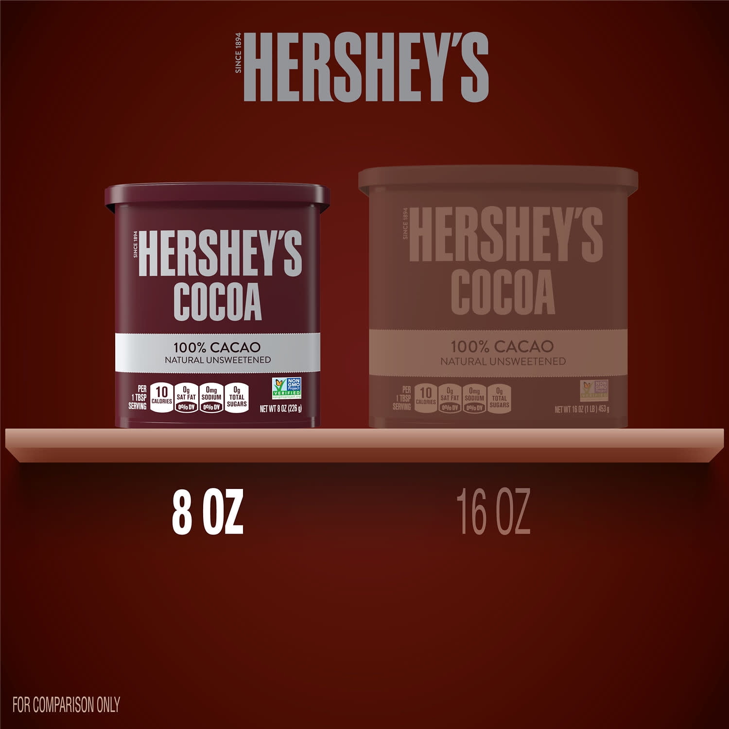 Hershey's Natural Unsweetened Cocoa Powder, Can 8 oz