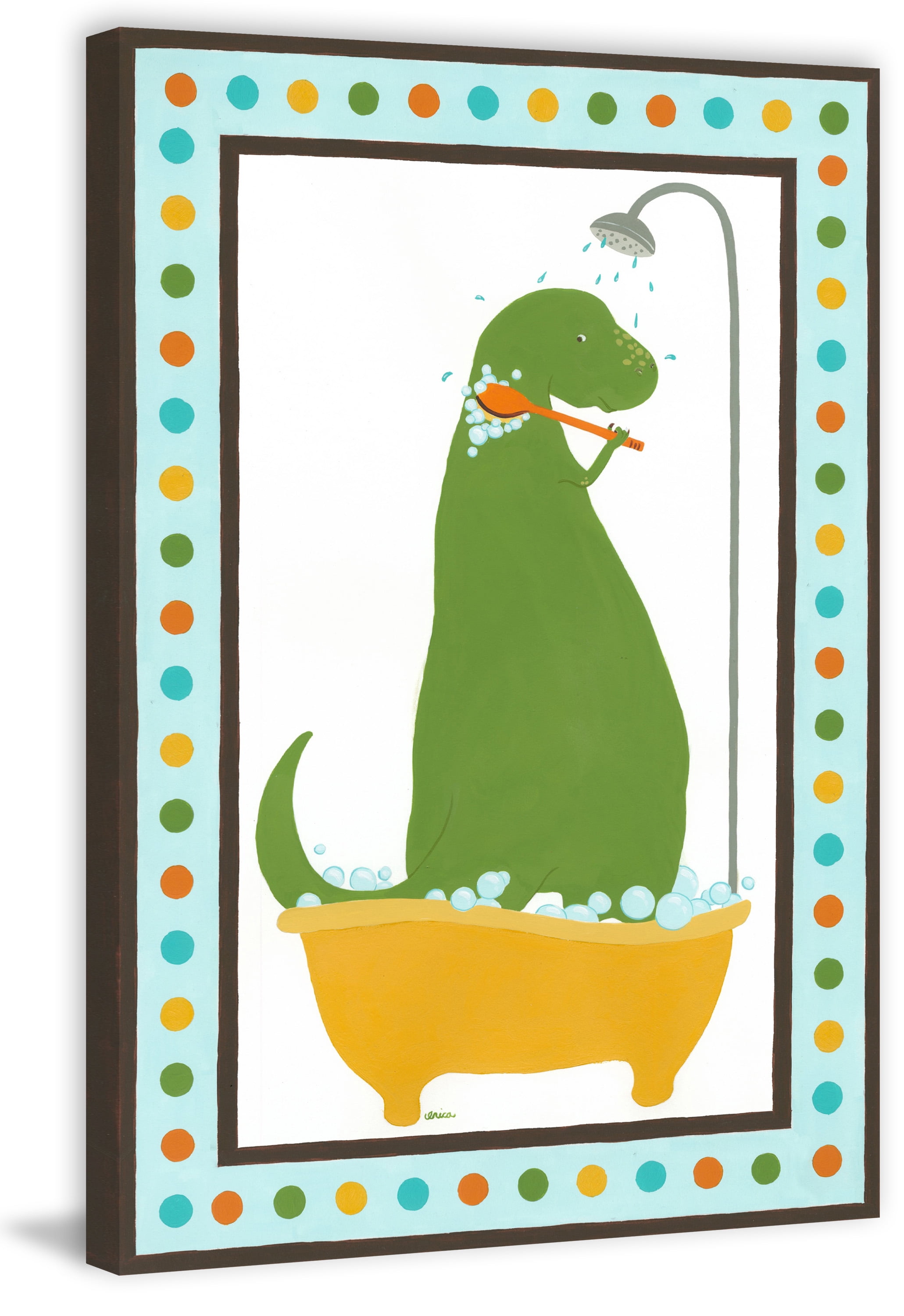 Marmont Hill Rub-a-dub Dino II Canvas Wall Art