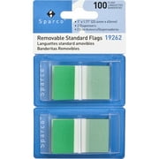 Sparco, SPR19262, Removable Standard Flags Dispenser, 100 / Pack, Green