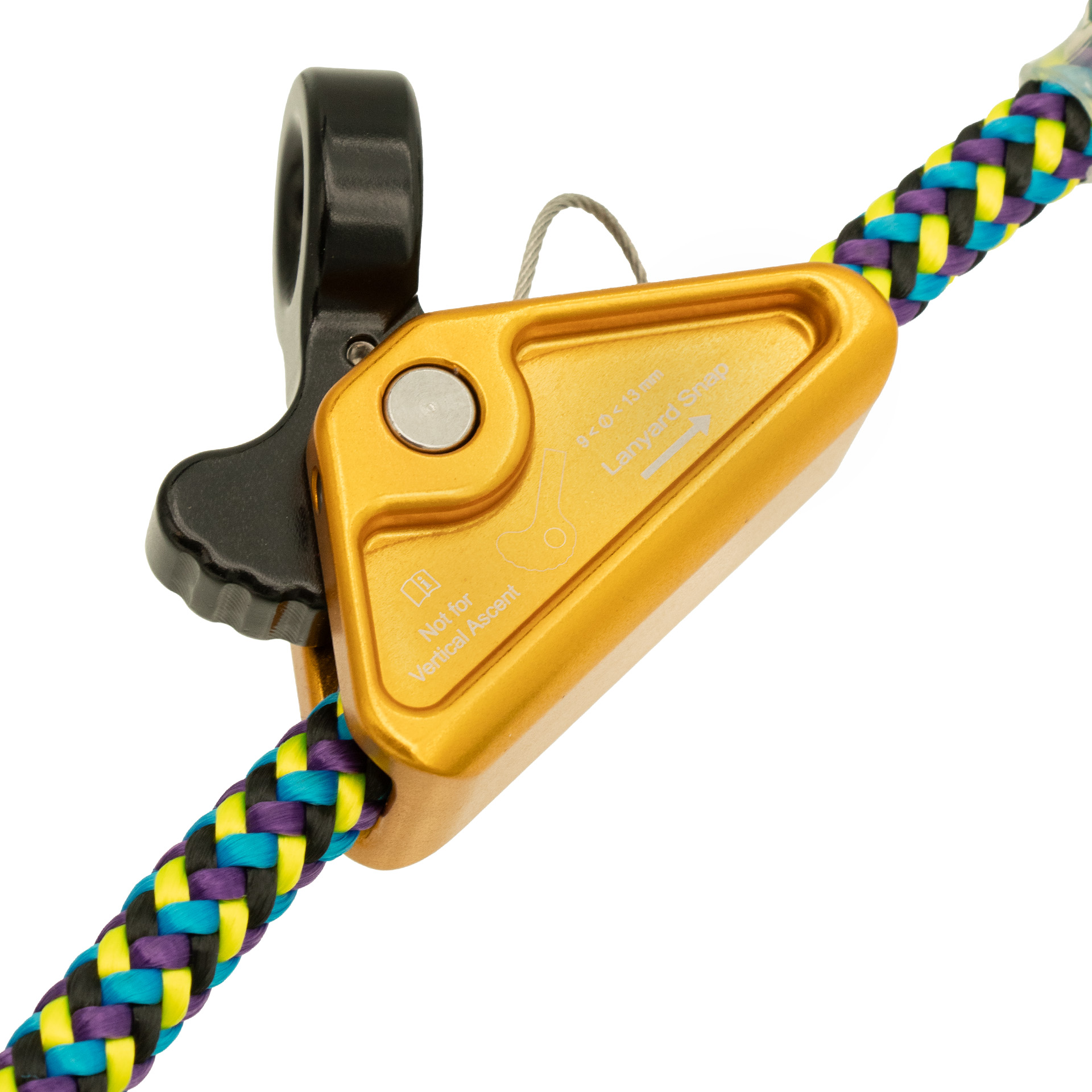 Rope Logic Stileo 1/2" x 8 ft. Wirecore Lanyard Flipline with Rockgrab & Notch Triple Action Snap (101172)