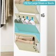 thumbnail image 4 of 10 Tier Clear Over The Door Shoe Organizer Storage, Deep Pockets Large Hanging Shoe Rack for Closet Door, Fit 20 Pairs Shoe Holder Hanger for Sneakers, Boots (Deep Beige), 4 of 7