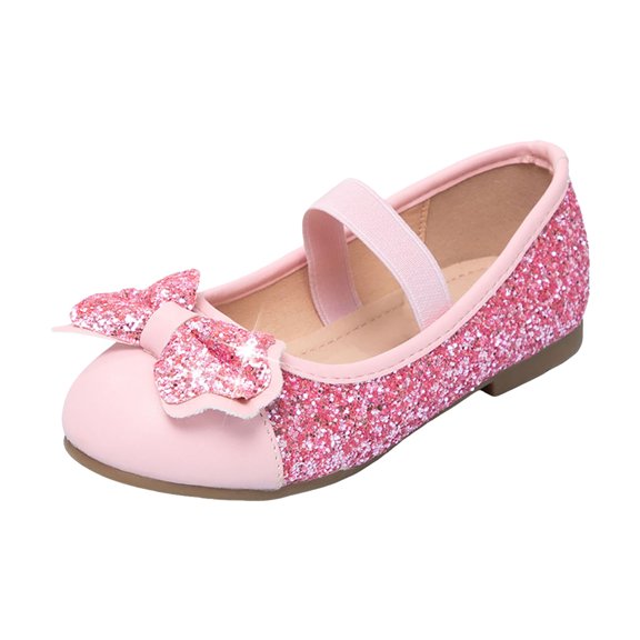 newwalpole Girls Dress Ballet Princess Flats Fashion Pearl Chain Sparkling for Toddler Little Kid Girl Pink for Size 11.5