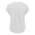 thumbnail image 6 of T Shirts for Women 2026 Summer Short Sleeve V Neck Cotton Linen Dressy Casual Office Work Tshirt Blouse, 6 of 7