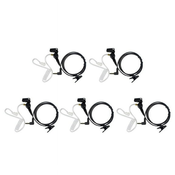 5X Straight Listen Only Transparent Flexible Acoustic Tube Earpiece 3.5mm Earphone Headset Mono Jack for Walkie-Talkie