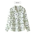 thumbnail image 3 of SLADYGLO Women Floral Print Lapel Collar Button Down Long Sleeve Hawaiian Shirt, 3 of 7