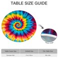 thumbnail image 6 of Colorful Tie Dye Mandala Pattern Round Fitted Tablecloth with Elastic Edge,Dining Table Cover Waterproof,Outdoor Round Tablecloth for Camping,Dining,Indoor and Outdoor, 6 of 7