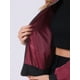 thumbnail image 5 of Abrigo casual con cremallera para mujer Inspire Chic, chaqueta tipo bomber, rompevientos con bolsillos, color rojo vino, 5 of 7
