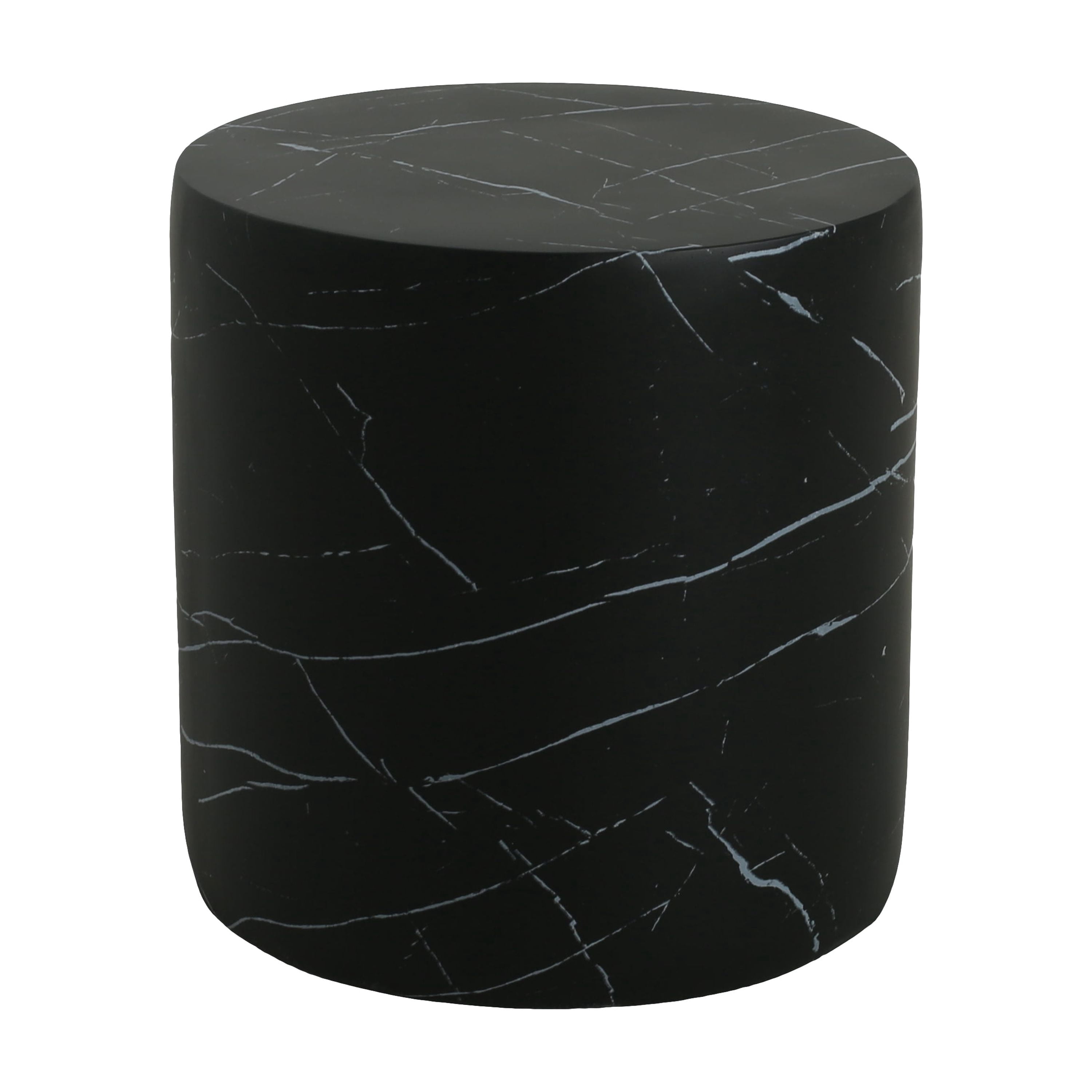 Side End Table, Outdoor Lightweight Concrete Table for Patio Balcony Garden, Black Marble
