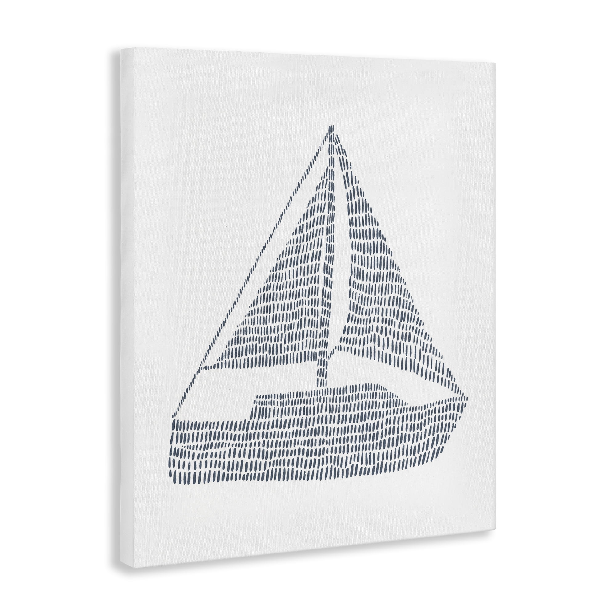 Stupell Industries Minimal Boat on White Coastal Painting Gallery Wrapped Canvas Art Print Wall Art, 30 x 40