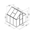 thumbnail image 4 of Palram - Canopia Mythos 6' x 6' Polycarbonate/Aluminum Walk-In Greenhouse – Silver - with Roof Vent, 4 of 10