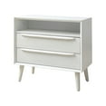 thumbnail image 2 of 26" Tall 2-drawer End Table with Charging Station Table for Living Room White, 2 of 5