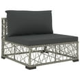 thumbnail image 4 of vidaXL 10 Piece Patio Lounge Set with Cushions Poly Rattan Gray, 4 of 9