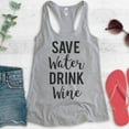 thumbnail image 2 of Save Water Drink Wine Tank Top, Ladies Racerback Tank Top, Wine Tank, Drinking Tank, Party Tank, Heather Gray, X-Large, 2 of 3