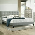 thumbnail image 2 of Tcbosik Queen Size Bed Frame, Platform Bed with Button Tufted Headboard, Wood Slats Support, Light Gray, 2 of 7