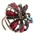 thumbnail image 4 of Crystal Flower Hair Claw / Clip Para El Cabello, Gorras De Diamantes De Vino rojo Jinwen Garra de pelo con diamantes de imitación, 4 of 8