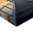 thumbnail image 2 of Ambesonne Nautical Fitted Sheet, Wood Path on Beach, Queen Size, Pale Blue Orange, 2 of 3