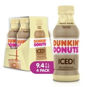 Dunkin' Donuts French Vanilla Iced Coffee Bottles, 9.4 fl oz, 4 Pack