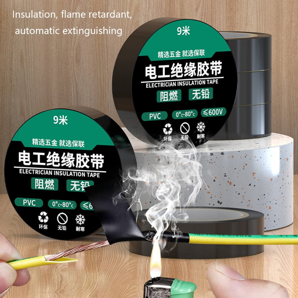 PatungKu 10/20Rolls 9Meter PVC Electrical Tape With Great Heat Resistance Electric Tape Perfect For Construction And Repairs