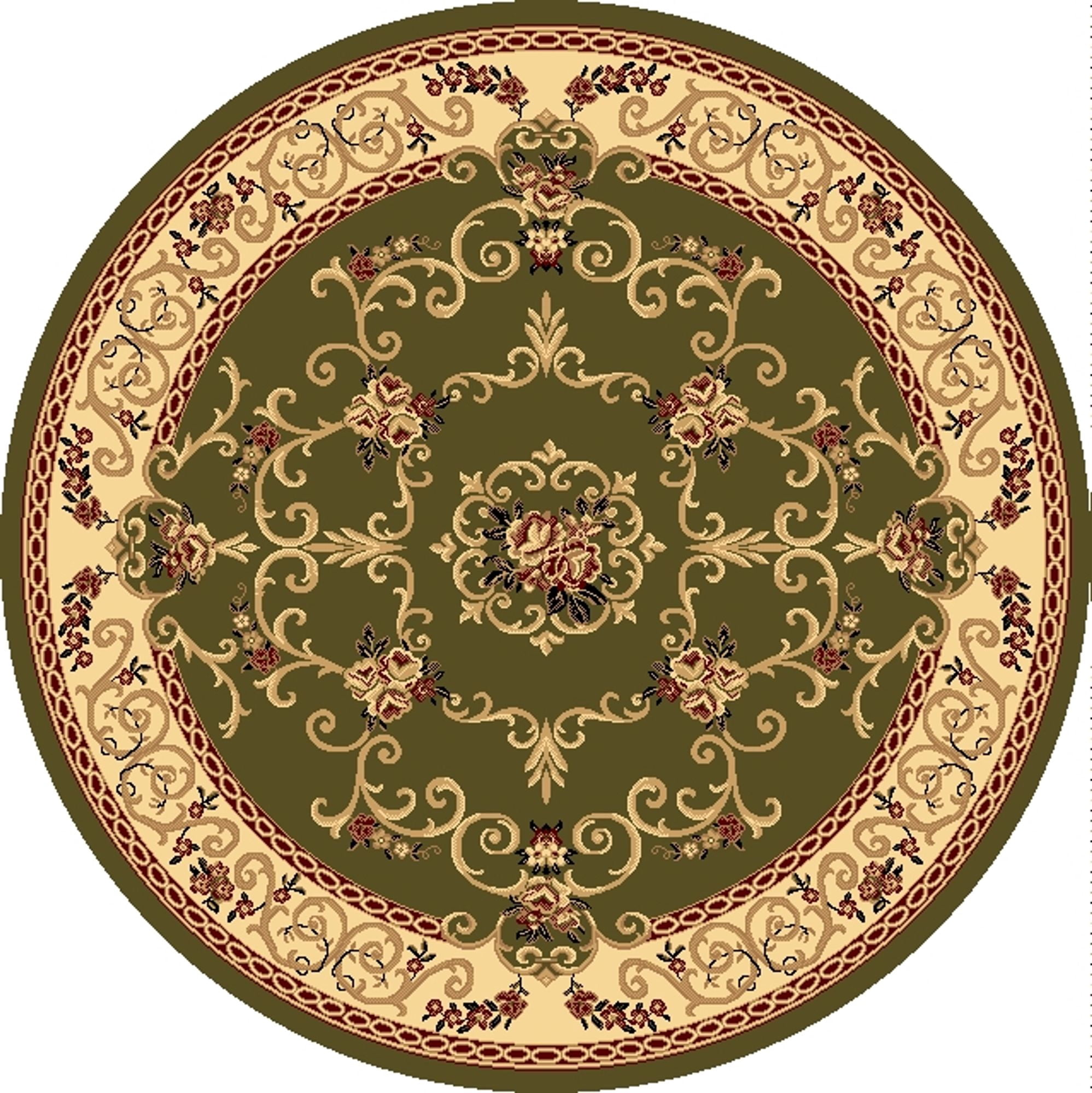 Rugs America Vista 207-OLI Souvanerie Olive Floral Traditional Green Area Rug, 5'3"x7'10"
