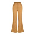 thumbnail image 4 of ShiShine Women's Solid Color Pants High Waisted Stretchy Flare Pants Casual Wide Leg Bell Bottom Trousers with Pockets, 4 of 7