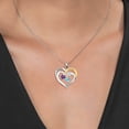 thumbnail image 3 of Gem Stone King Two Tone Purple Amethyst White Moissanite Swiss Blue Topaz `I love you always and forever` Engraved Pendant Necklace for Women (1.39 cttw, Heart Shape 5MM, 18 inch Chain), 3 of 3