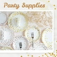 thumbnail image 3 of MATICAN 100-Pack Disposable White & Gold Party Plates, 9-Inch with Foil Polka Dots, 3 of 7
