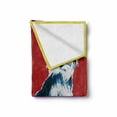 thumbnail image 2 of Retro Soft Flannel Fleece Throw Blanket, Pop Art Style Composition with Colorful Dog Portrait Vintage Style Nineties Design, Cozy Plush for Indoor and Outdoor Use, 50" x 70", Multicolor, by Ambesonne, 2 of 6