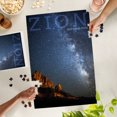 thumbnail image 3 of Lantern Press 1000 Piece Jigsaw Puzzle, Zion National Park, Utah, Milkyway, 3 of 5