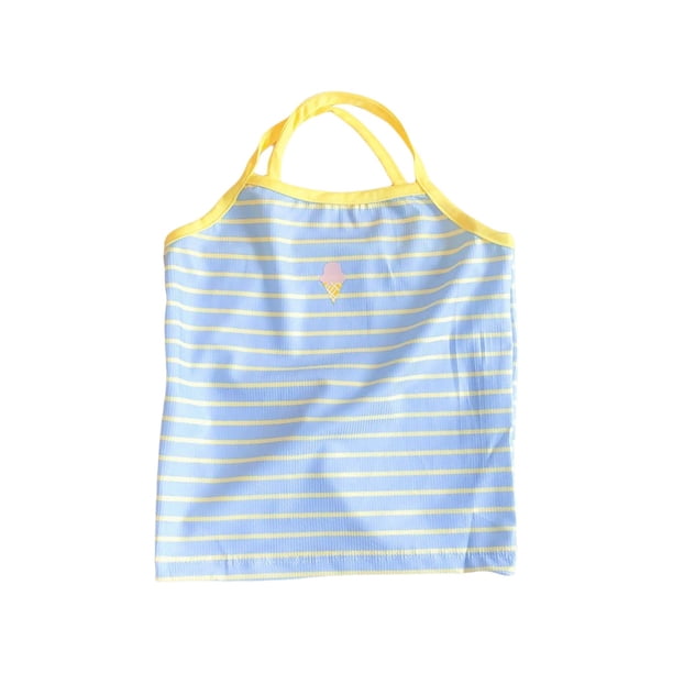 Gibobby Blusa Casual Para Niñas Smmer, camisola con estampado de dibujos animados para niñas pequeñas, ropa interior para uso diario, vacaciones, playa, niños (Azul, 18-24 Meses)