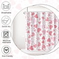 thumbnail image 5 of Valentine''s Day Shower Curtain, Sweet Pink Heart Shower Curtain Set for Bathroom Waterproof Fabric Romantic Shower Curtain with Hooks, 72x72 Inch, 5 of 5