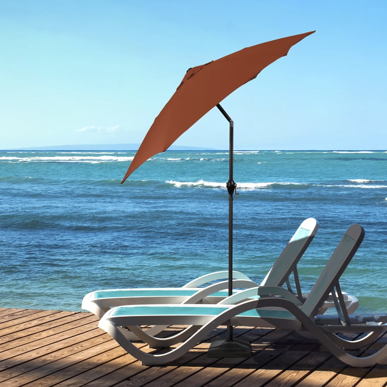 hexagon patio umbrella Outdoor Base Holder 56-Pound Black Can be used for both in Tropitone 9' Portofino Market Umbrella