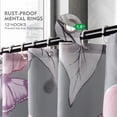 thumbnail image 3 of Flower Shower Curtain Set Modern Floral Shower Curtains Grey Pink Botanical Farmhouse Fabric Shower Curtains for Bathroom Home Hotel Plants Shower Curtains for Bathtub 72 x 72 Inches With Hooks, 3 of 6