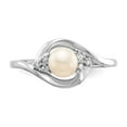 thumbnail image 5 of Real 14kt White Gold FW Cultured Pearl and Diamond Ring Size: 7; for Adults and Teens; for Women and Men, 5 of 5