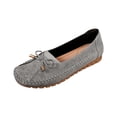 thumbnail image 2 of Orthopedic Flats for Women, Womens Orthopedic Shoes, Orthopedic Shoes for Women Wide Width, Lightweight Anti-Slip Breathable for Women, Dressy Slip-On Bow-Knot Flats Loafers, Gray 5.5, 2 of 7