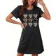 thumbnail image 1 of Camisón corto de mujer, vestido de largo medio con estampado de moda, camisón corto extragrande de mujer, camisón de manga corta con estampado de pecho a la moda, camisón de mujer, 1 of 6