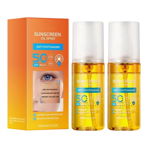 Spray de aceite protector solar corporal Glowy SPF50+ para el verano. Refrescante, hidratante, aislante y protector corporal. 100 ml. Crema.