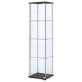thumbnail image 4 of Bellatrix 4-shelf Clear Glass Curio Cabinet Cappuccino, 4 of 13