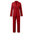 thumbnail image 6 of A New Fashionable Women's Button Down Form Fitting Lapel Cardigan And Elegant Suit Jacket Set Homecoming Pants Outfit Junior Dressy Pant Suits for A Wedding Winter plus Size Jumpsuits Wedding Outfits, 6 of 6