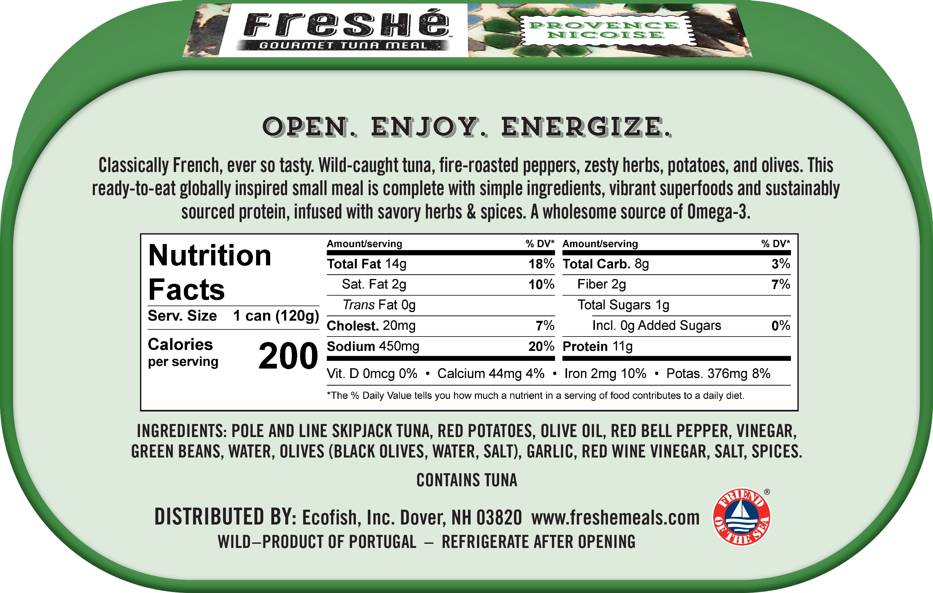 Freshé Gourmet Canned Tuna (Provence Nicoise, 10 Pack of 4.25 oz. Tins) Contains Fish