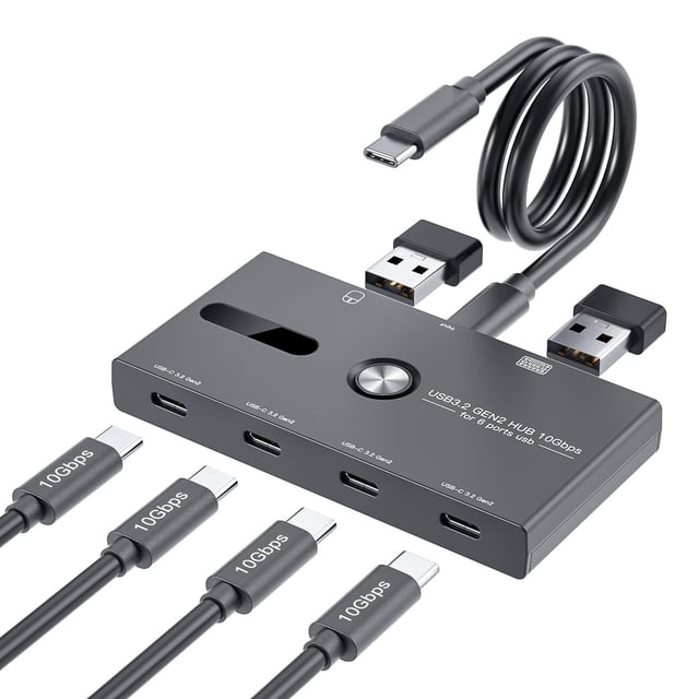 Concentrador USB C 10 Gbps para PC y Portátil Compatible Carga y Monitor