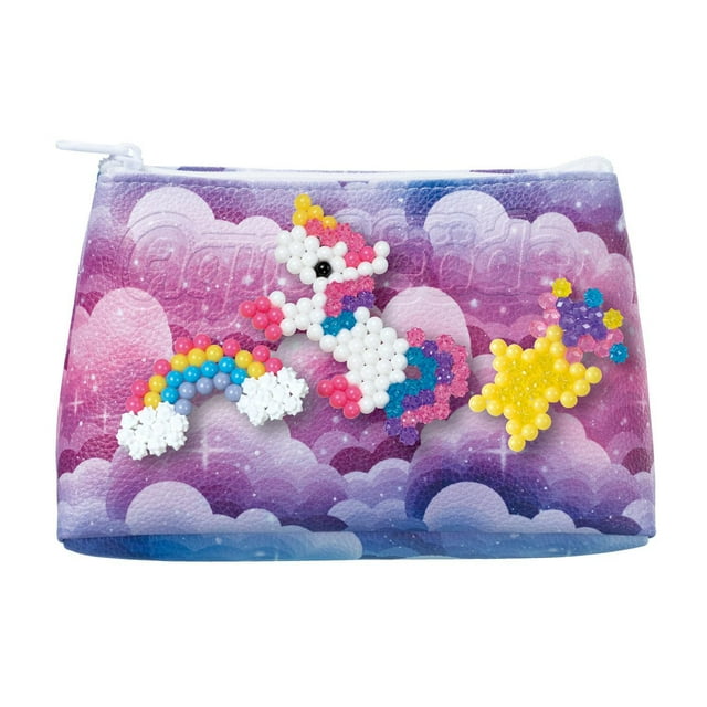 Aquabeads Decorator's Pouch, Complete Arts & Crafts Bead Kit for Children with DIY Purse - Pink Galaxy Unicorn Theme
