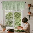 thumbnail image 6 of Sage Green Wildflowers Rod Pocket Curtain Valance, Modern Floral Butterfly Plant Farmhouse Window Valance for Living Room, Bedroom, Kitchen 60"W x 18"L, 6 of 9