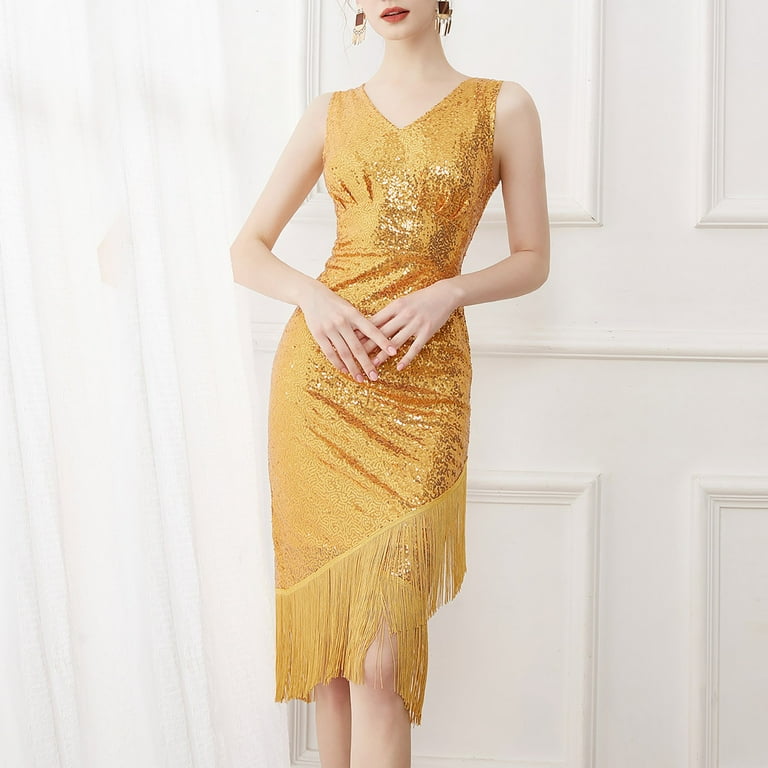 Gold dress with pockets online