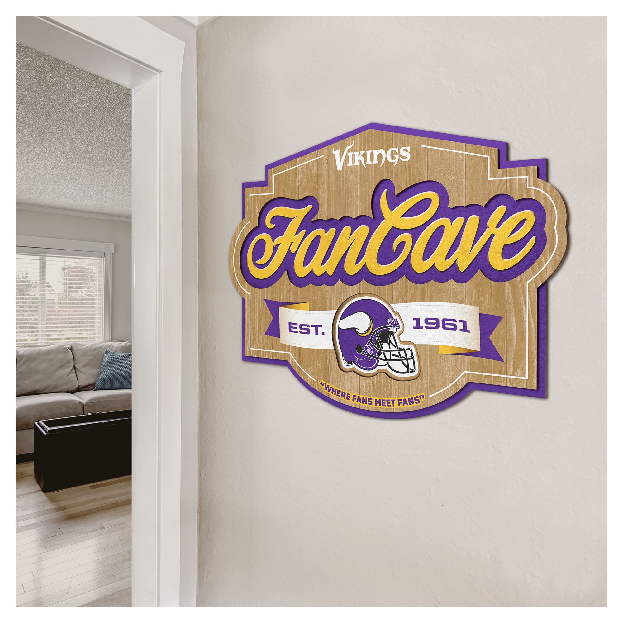 IDNA Minnesota Vikings 12.5" x 17" Fan Cave Sign
