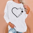 thumbnail image 2 of Besolor Chandail en Molleton Décontracté pour Femmes Imprimé Cœur Col Rond Manches Longues Blouse Ample Confortable Automne, 2 of 5