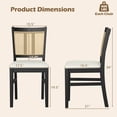thumbnail image 3 of Costway Farmhouse Rattan Dining Chair Set of 4 Fabric Upholstered Kitchen Chairs, 3 of 10