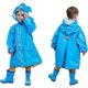 thumbnail image 2 of Poncho de lluvia para niños, Poncho para niños pequeños con capucha, chaqueta impermeable para la lluvia, ropa impermeable para niños con dibujos animados en 3D para niñas y niños (azul, mediano) brillar Electrónica, 2 of 5