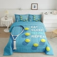 thumbnail image 2 of Feelyou Kids Sports Lover Full Size Comforter Sets, Eat Sleep Tennis Repeat Bedding Comforter Set, Cartoon Ball Gaming Gamer Reversible Bedding Sets, Breathable Home Decor, 3pcs, 2 of 8